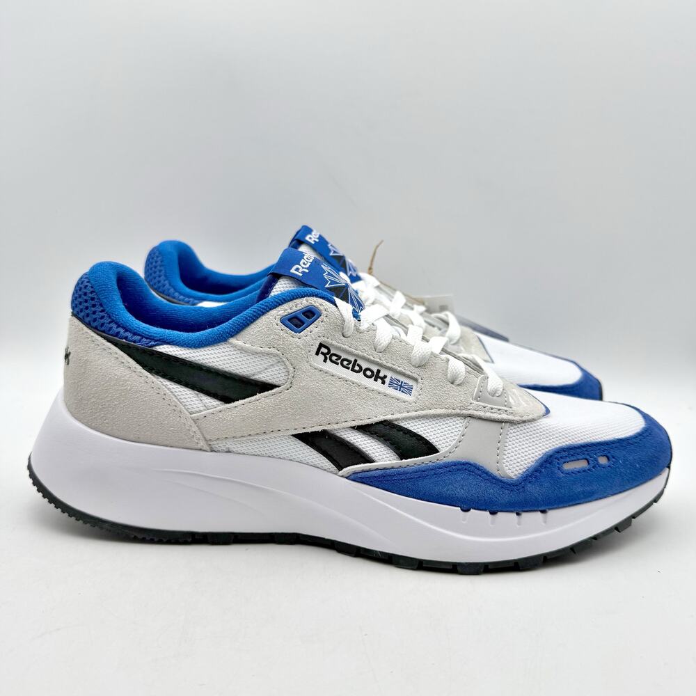 Reebok Mens Classic 2400 Sneakers US 10.5 EU 44 Blue White Leather Athletic EUC